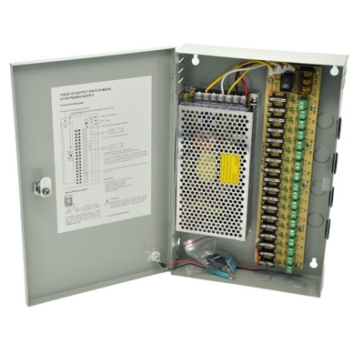 12v dc Output CCTV DVR 18 porte Canale di sicurezza Camera di controllo Switch Power Supply Box DC 12V 15A Distribuzione