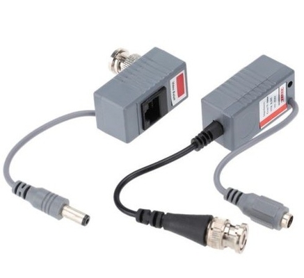 Trasmettitore a connettore passivo per telecamere CCTV Coax BNC Video Balun HD e Power Black