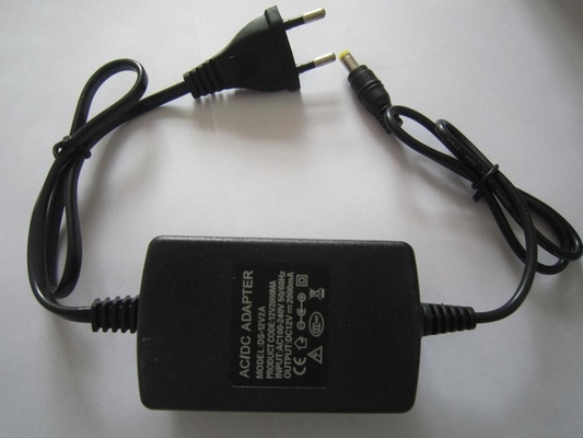 24W 24V 1A 12V 2A Adaptore di alimentazione per desktop AC/DC con tensione di uscita nera 24VDC