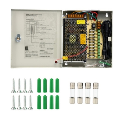 Compatto 12v 10a 9 canali Box di alimentazione per telecamere CCTV Frequenza di uscita 50/60Hz
