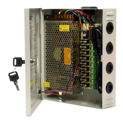 C-Power 110V 220V CCTV 12V 10A 9CH Unità scatola di alimentazione regolata a 9 porte