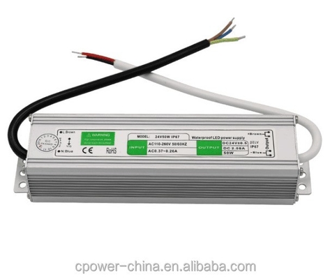 Bianco argento 24v DC impermeabile elettronica 50W LED driver 100w 25w IP67 trasformatore di alimentazione