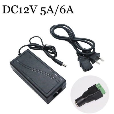 12V 5A 60W 100-240V Input AC DC Desktop Power Supply per telecamere CCTV elettronica LED