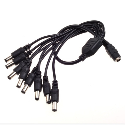 1 cavo splitter maschio a 8 doppio femmina per telecamere CCTV da 5,5 mm/2,1 mm