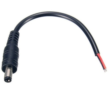 5.5*2.1mm Maschio connettore della spina elettrica a corrente continua spogliato Femminile fine CCTV PSU cavo 12V