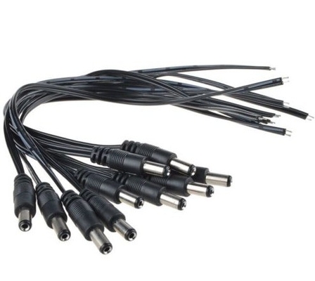 12V DC Power Pigtail Maschio 5.5*2.1mm Cable Plug Wire per telecamera CCTV in colore nero
