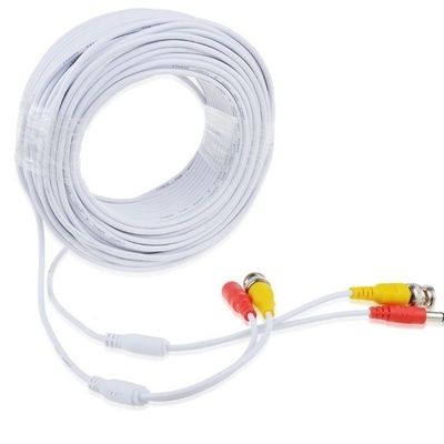 DVR CCTV Wire di sorveglianza Bianco cavo di alimentazione video BNC con connettore maschile BNC coassiale