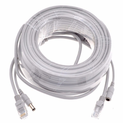 Giubbotto in PVC 5/10/15/20/30M Grigio CAT5/CAT-5e Ethernet RJ45 DC Power CCTV Network Lan Cable