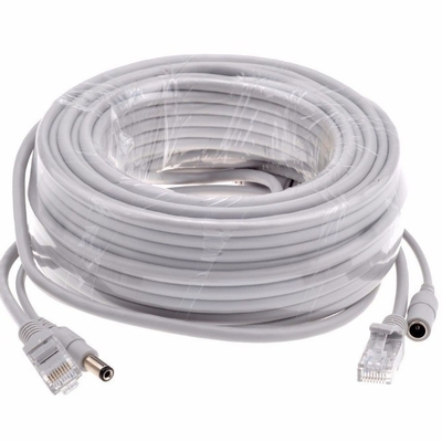 Giubbotto in PVC 5/10/15/20/30M Grigio CAT5/CAT-5e Ethernet RJ45 DC Power CCTV Network Lan Cable