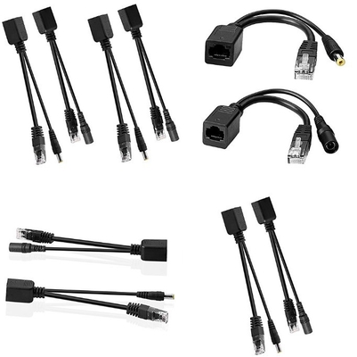 CE approvato Camera CCTV POE Power Over Ethernet Splitter Cable 5.5x2.1mm DC RJ45 CAT6