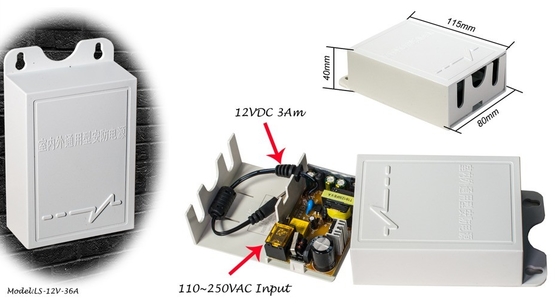 AC100-240V Voltaggio di ingresso Adaptore di alimentazione impermeabile per CCTV Tipo di uscita di potenza C singolo