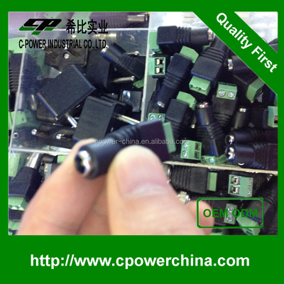 12V Jack di alimentazione a corrente continua Black f connettore adattatore di alimentazione 5.5mm x 2.1mm Certificato CE