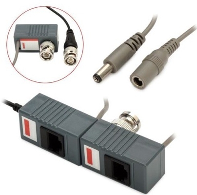 Telecamera CCTV BNC nero a RJ45 CAT5 CAT6 cavo video passivo audio Balun connettore trasmettitore