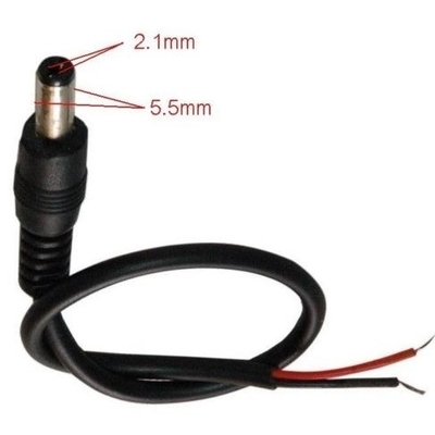 30 cm Conductor di rame DC Power Maschio Plug Pigtail Cavo per la sorveglianza delle telecomunicazioni