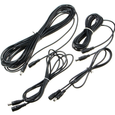 Nero 1/2/5/10M Cable di estensione dell'alimentazione DC per telecamera di sicurezza CCTV 5.5x2.5mm