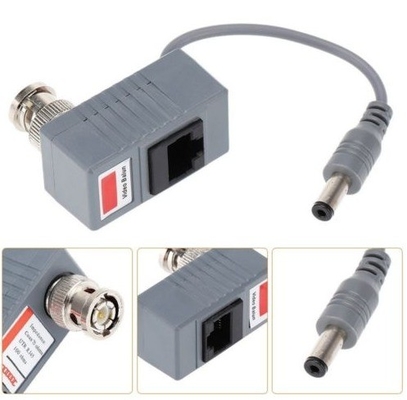 Trasmettitore a connettore passivo per telecamere CCTV Coax BNC Video Balun HD e Power Black