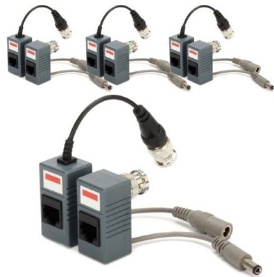 Trasmettitore a connettore passivo per telecamere CCTV Coax BNC Video Balun HD e Power Black