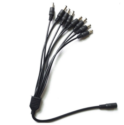 12v dc 8 canale cablo di alimentazione Splitter 1 femmina a 8 maschi Nero CCTV Camera di sicurezza