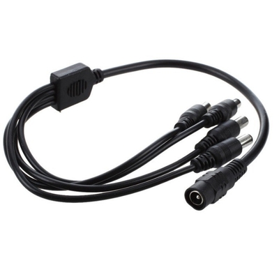 Adaptatore di alimentazione CE certificato Cable splitter di alimentazione a corrente continua a 4 vie per telecamere di sicurezza CCTV