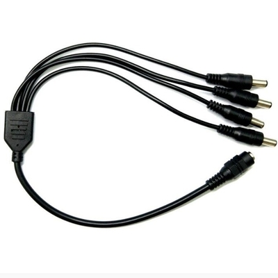 Conduttore di rame a bassa tensione 2.1 * 5,5 mm Camera di sicurezza CCTV Cable Power Splitter con interruttore