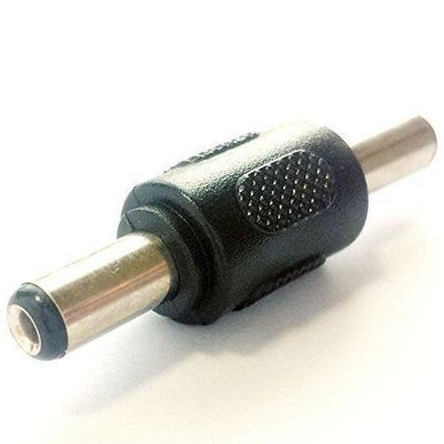 Adaptatore di connettore di accoppiamento maschile a maschio per trasformatore a presa di corrente continua nera 5.5x2.1 mm