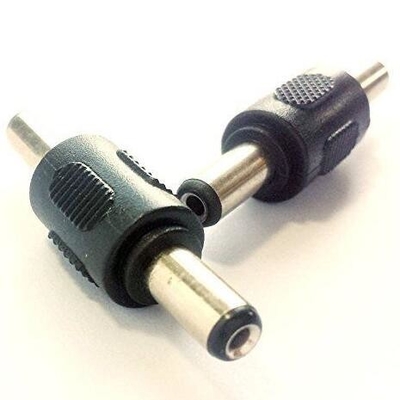 Adaptatore di connettore di accoppiamento maschile a maschio per trasformatore a presa di corrente continua nera 5.5x2.1 mm