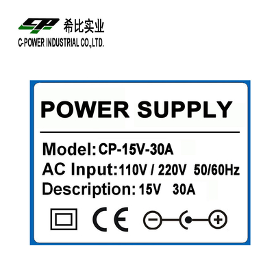 450W AC DC 15V 30A Fornitore di alimentazione del proiettore per sedia da massaggio e LED CCTV di C-Power