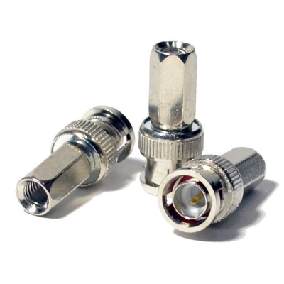 BNC Male Twist-on Coaxial Connector per telecamere di sicurezza CCTV e RG59 certificato CE