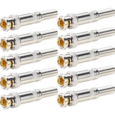 Superiore Silver BNC Male Connector Plug Adapter per cavo audio video senza saldatura