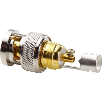 Superiore Silver BNC Male Connector Plug Adapter per cavo audio video senza saldatura