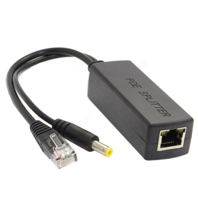 48V a 12V 5V 2.4A Splitter PoE attivo per telecamere IP CCTV IEEE802.3 Conforme in nero