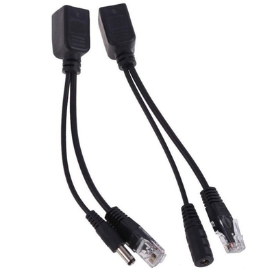 Comodo RJ45 Maschio Power In per RJ45 femmina POE iniettore e adattatore Splitter Kit