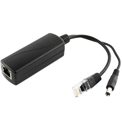 Trasmissione di rete Black PoE Splitter Cable Adapter IEEE802.3af 12V DC per telecamera IP