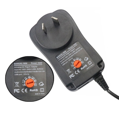 Uscita DC 30W Adaptore di alimentazione universale 100-240V AC 3V-12V Punti multipli regolabili