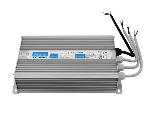 24V DC Silver Waterproof LED Driver Transformer IP67 approvato CE Fornitore di alimentazione 250W