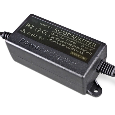 C-Power 24W AC100-240V DC 12V Collegamento a parete 12V 2A Adaptore di alimentazione con connettore DC opzionale