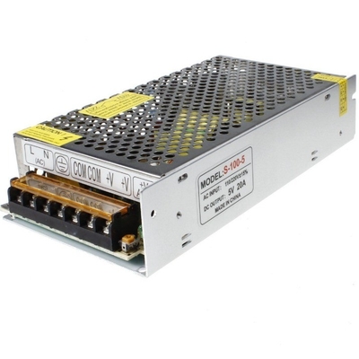 Fonte di alimentazione in argento a uscita singola 5V 18A per ingresso di potenza in C 110V 220V 5V DC 20A 100W